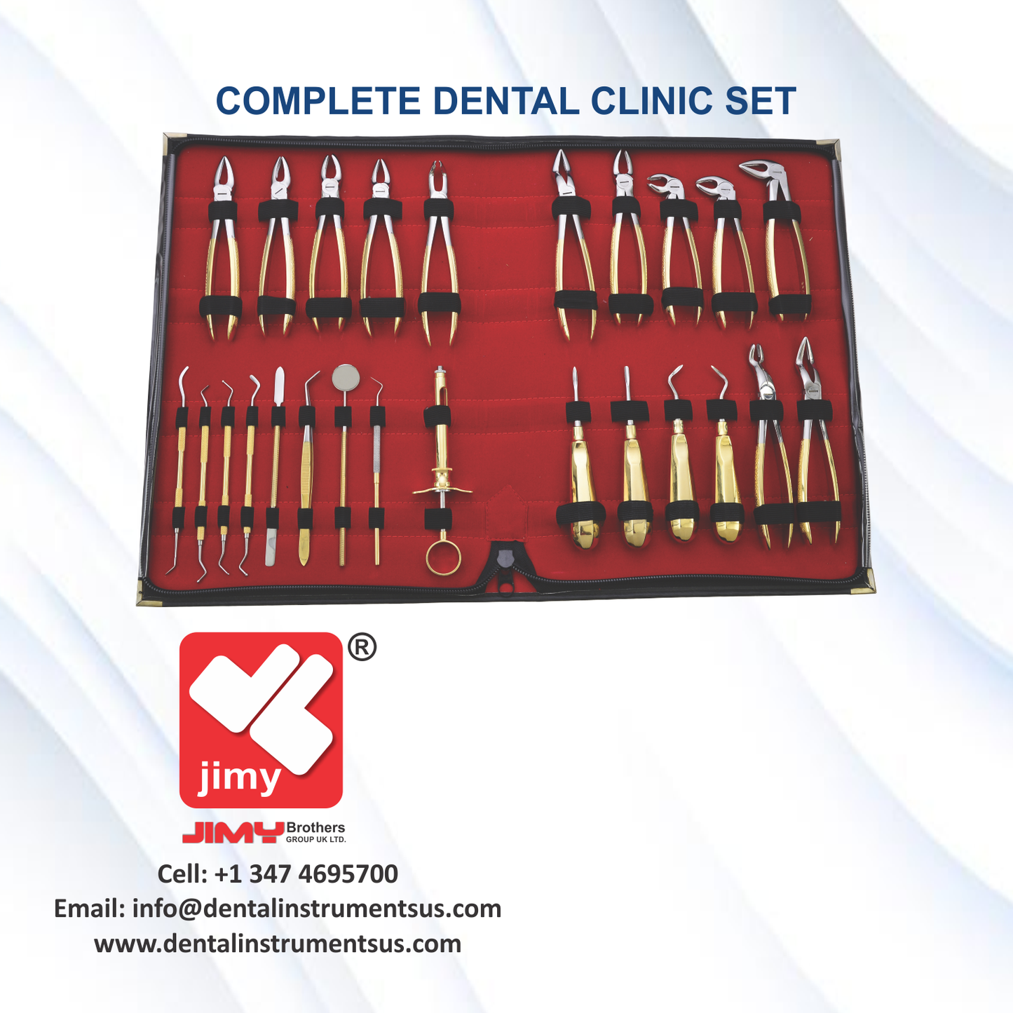 Complete Dental Clinic Gold Coated Set (JED-012)