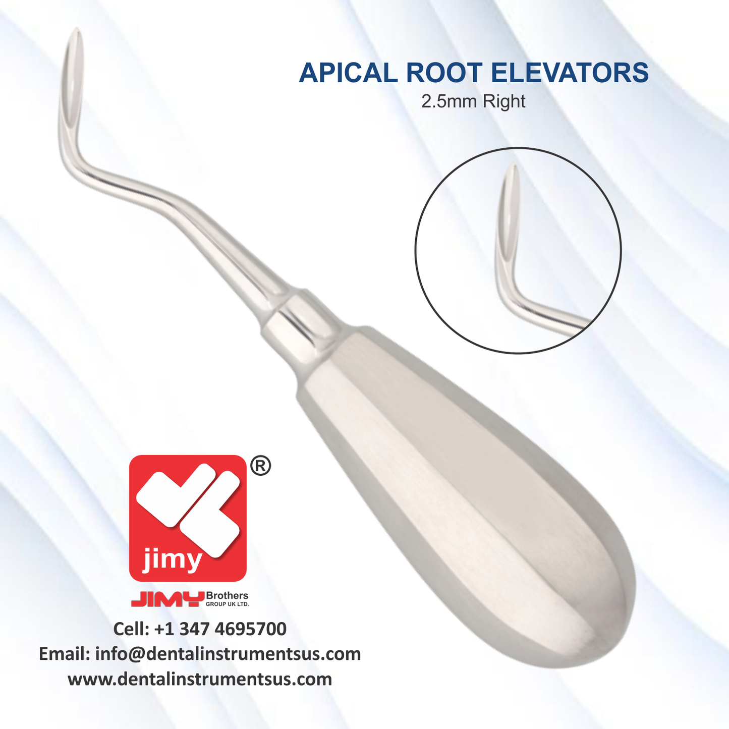 Apical Root Elevator 2.5mm Right