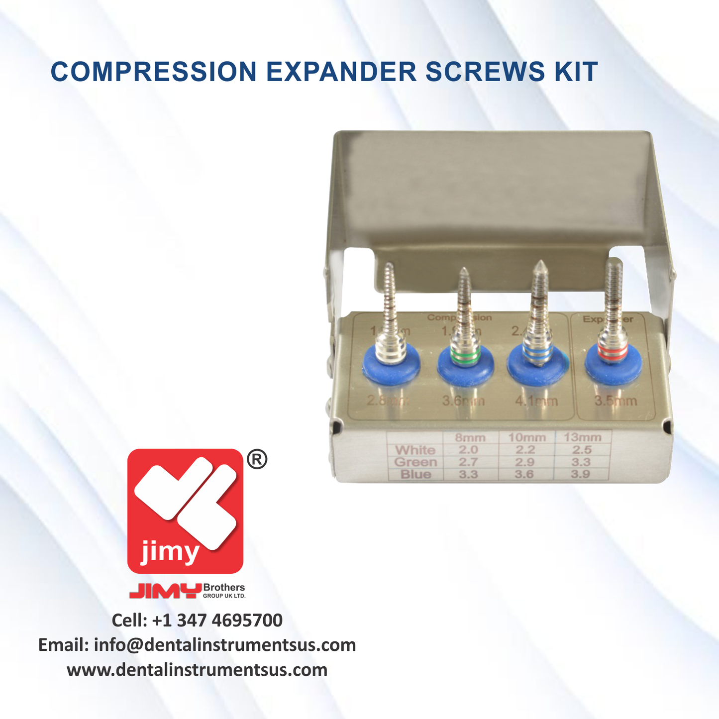 Dental Compression Expander Screw Kit of 4 Pcs